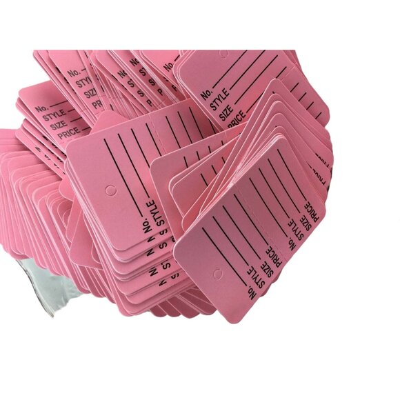 Pink Price Garment Clothes Tags Inventory Junk Journal Ephemera Lot 50 mq - Picture 5 of 7